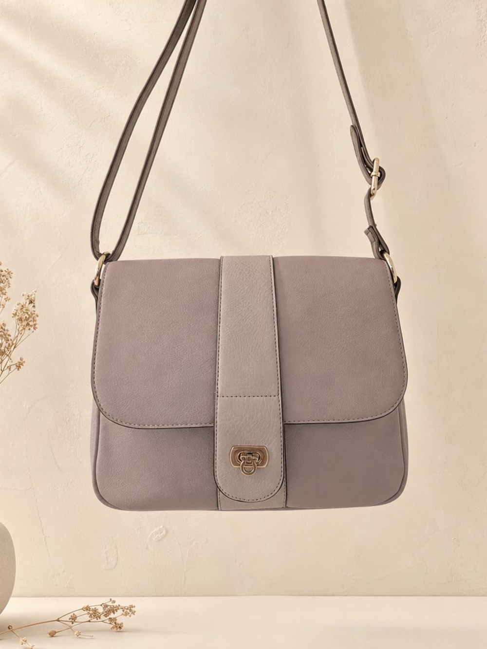 MIA & LUCA Crossbody Bag – Dusty Lavender Vegan Leather
